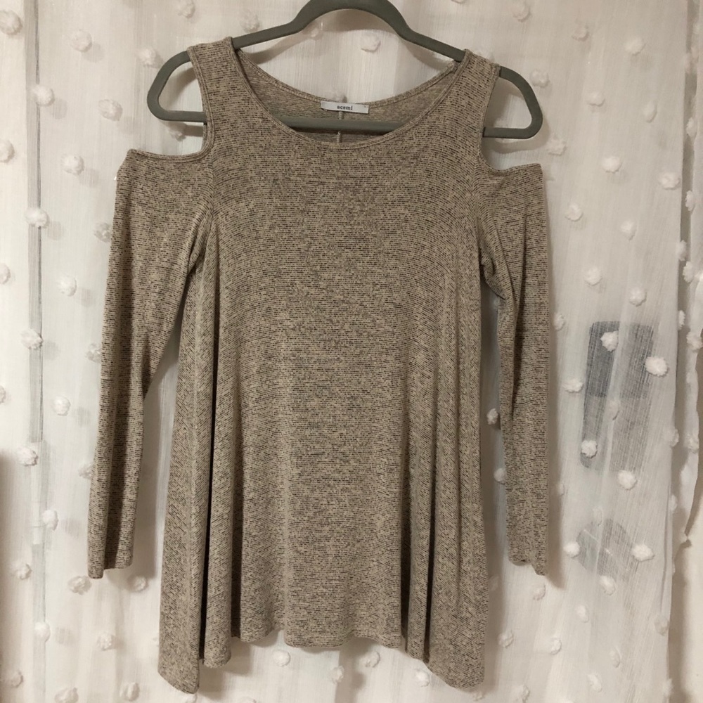 Acemi Cold Shoulder Top Small beige